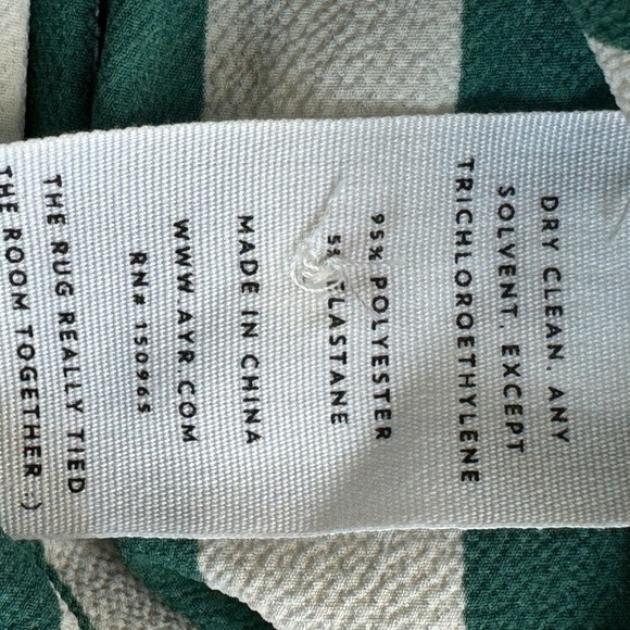 NWOT AYR The Who's She Green Regatta Stripe Pleated Midi Dress Size Xs - Picture 12 of 14